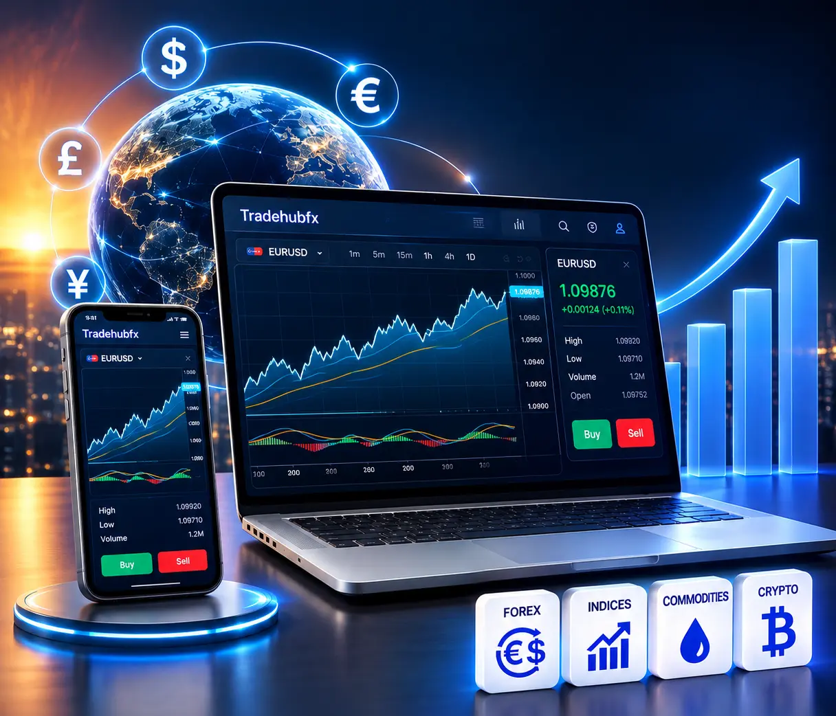 Tradehubfx trading platform overview with global markets