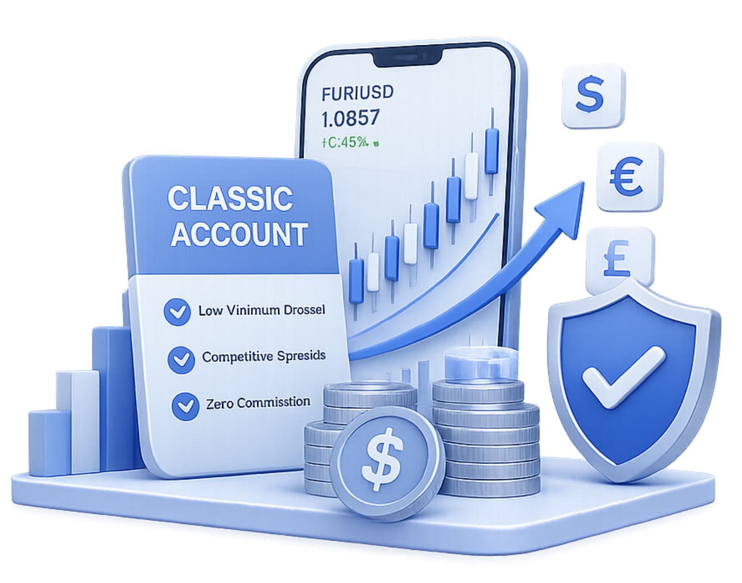 Classic account — low minimum deposit, competitive spreads, and zero commission