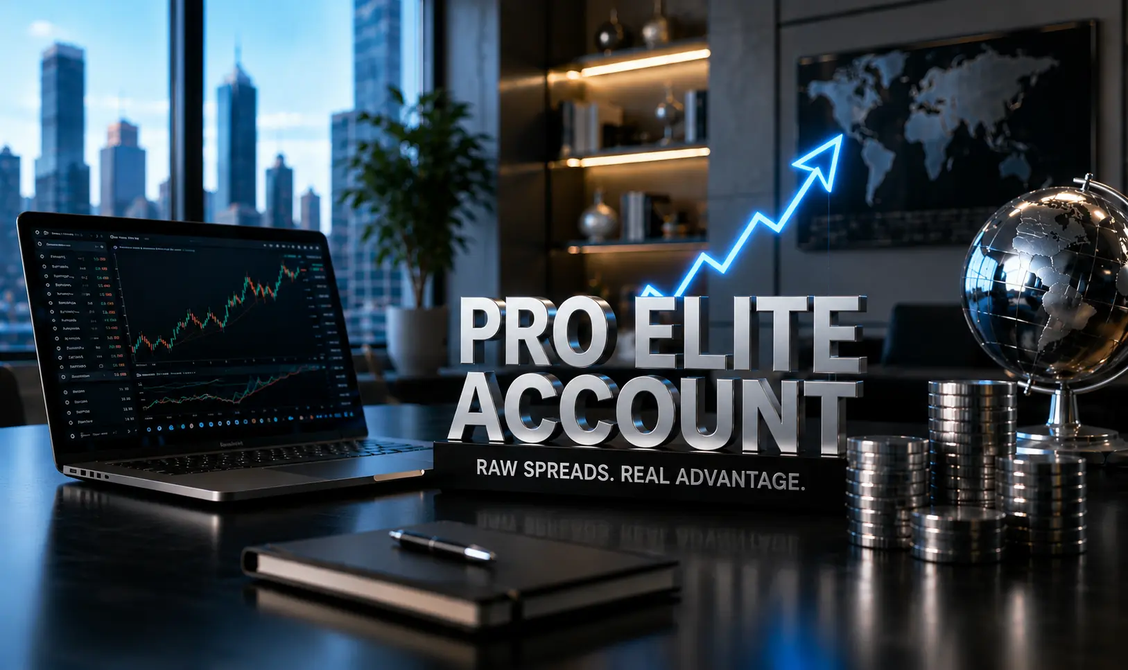 Pro Elite account — zero-spread pricing, maximum leverage, and dedicated account manager